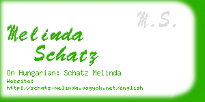 melinda schatz business card